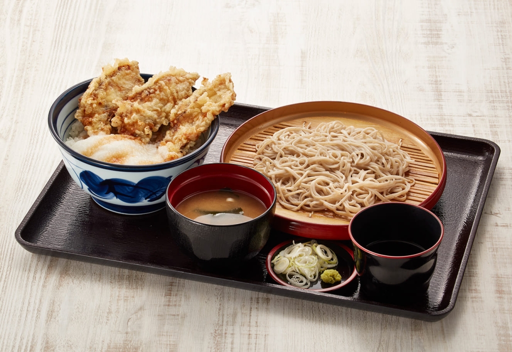 天丼てんや「うなとろ天丼 小そばセット」