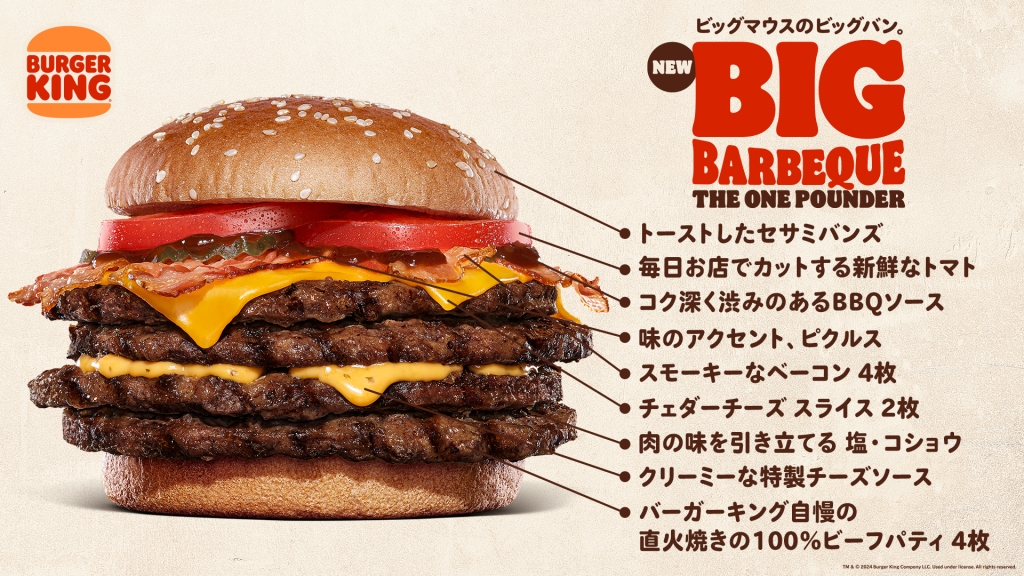 バーガーキング「ビッグバーベキュー ザ･ワンパウンダー」中身イメージ