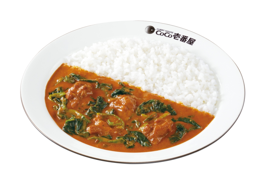 ココイチ「バターチキンカレー」+ほうれん草