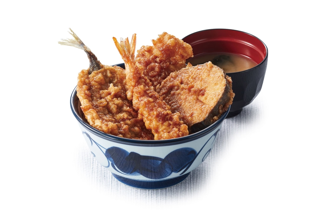 天丼てんや「たれづけ あじの特丼(みそ汁付)」