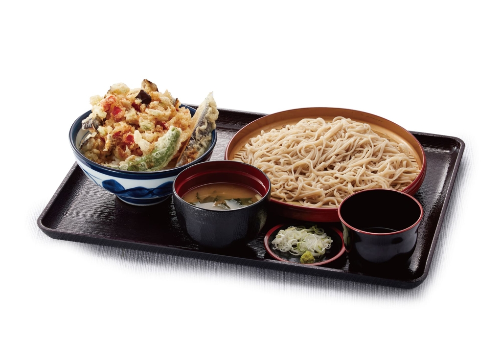 天丼てんや「夏野菜ミニ天丼とそばのセット」