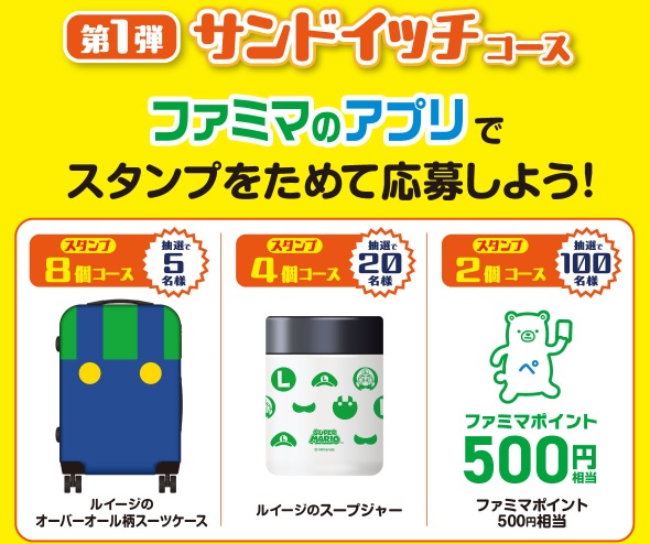 「ファミペイ」スタンプで応募して抽選で当たるグッズ1弾