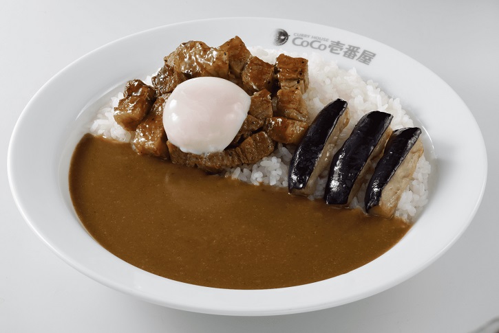 カレーハウスCoCo壱番屋「照りやき肉月見カレー」+ハーフなす