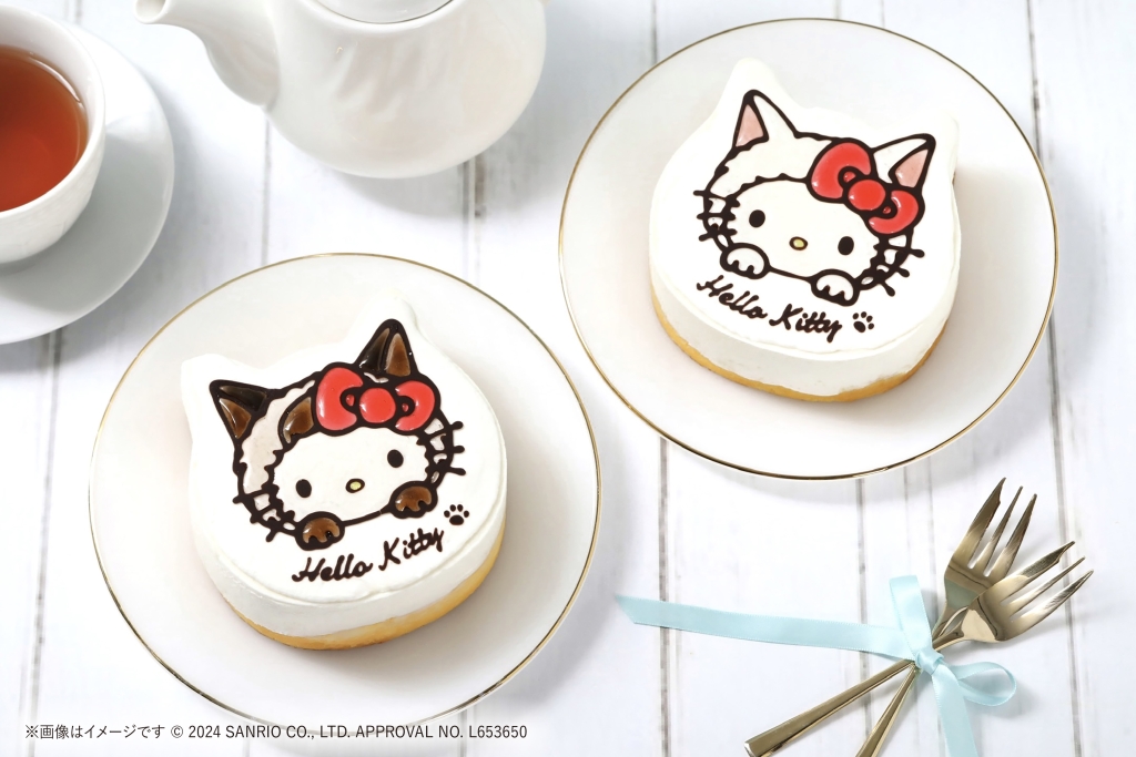 「ねこねこ×ハローキティ イラストケーキ(～シャムねこ～ / ～白ねこ～)」