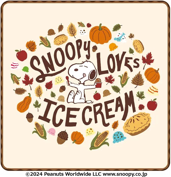 B‐R サーティワン アイスクリーム スヌーピーAutumnハンドタオル「スヌーピー」(C)2024Peanuts Worldwide LLC www.snoopy.co.jp