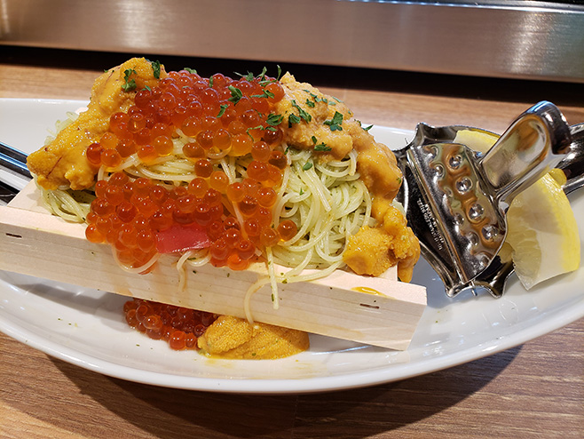 「ウニとイクラの冷製パスタ」