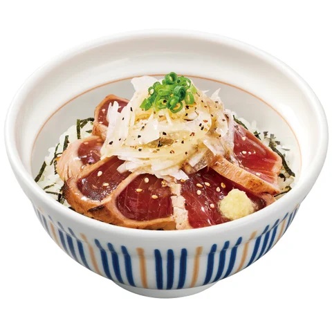 なか卯 「オニオンガーリックかつおたたき丼」