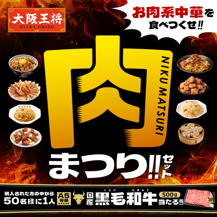 「大阪王将 肉まつりセット」通販で発売