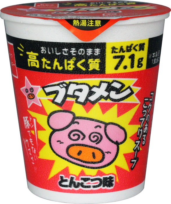 おやつカンパニー「高たんぱく質 ブタメン(とんこつ味)」