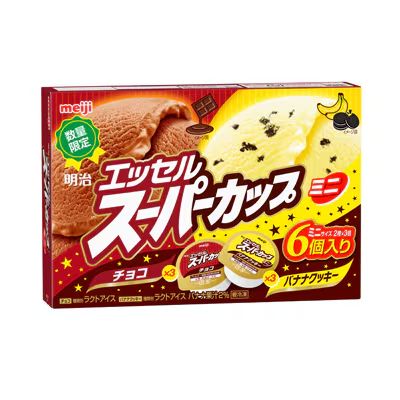 「明治 エッセル スーパーカップ ミニ バナナクッキー･チョコ」パッケージ