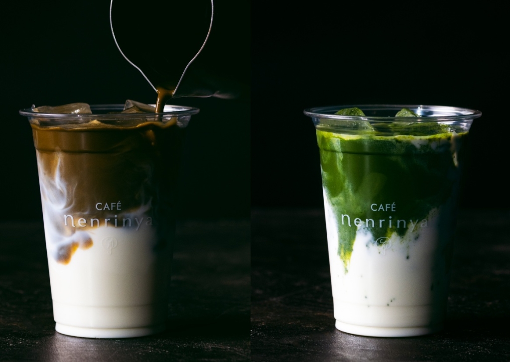 ねんりん家CAFE&DINER「ほうじ茶ラテ(Iced)」「宇治抹茶ラテ(Iced)」