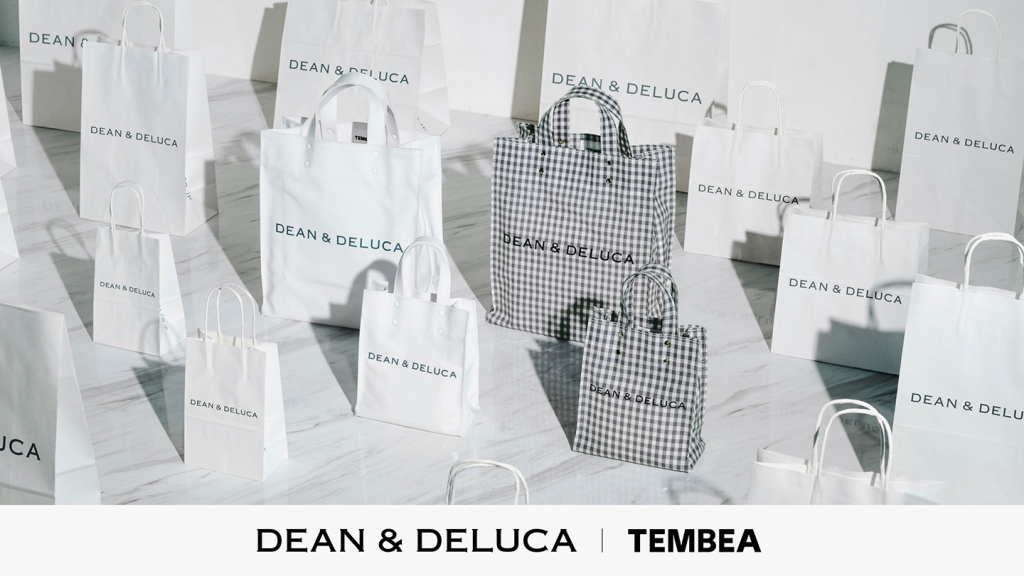 ディーンアンドデルーカ「PAPER TOTE WHITE/GINGHAM GREY」