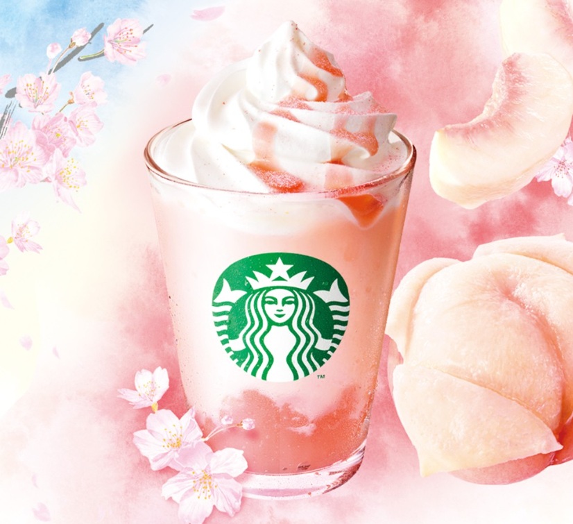 スターバックスコーヒー「白桃と桜わらびもち フラペチーノ」